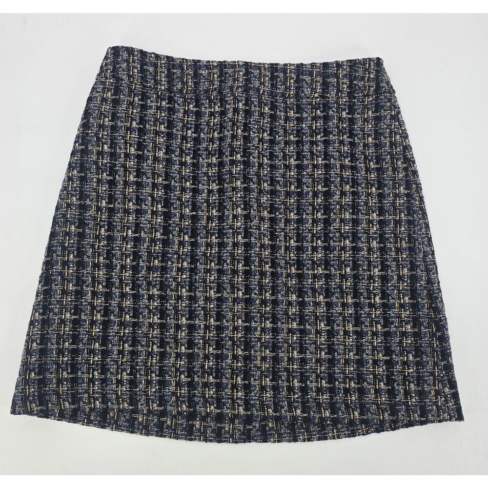 J.Crew Dark Academia Navy Tweed Mini Skirt Size 8 Textured Preppy Classic NWT